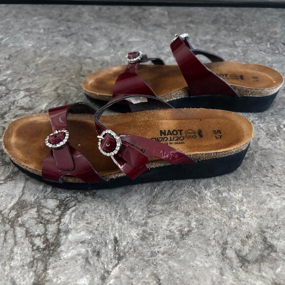 Red Sandals with Rhinestones - Size 38 - Adjustable Straps - Noat - Picture 5 of 8